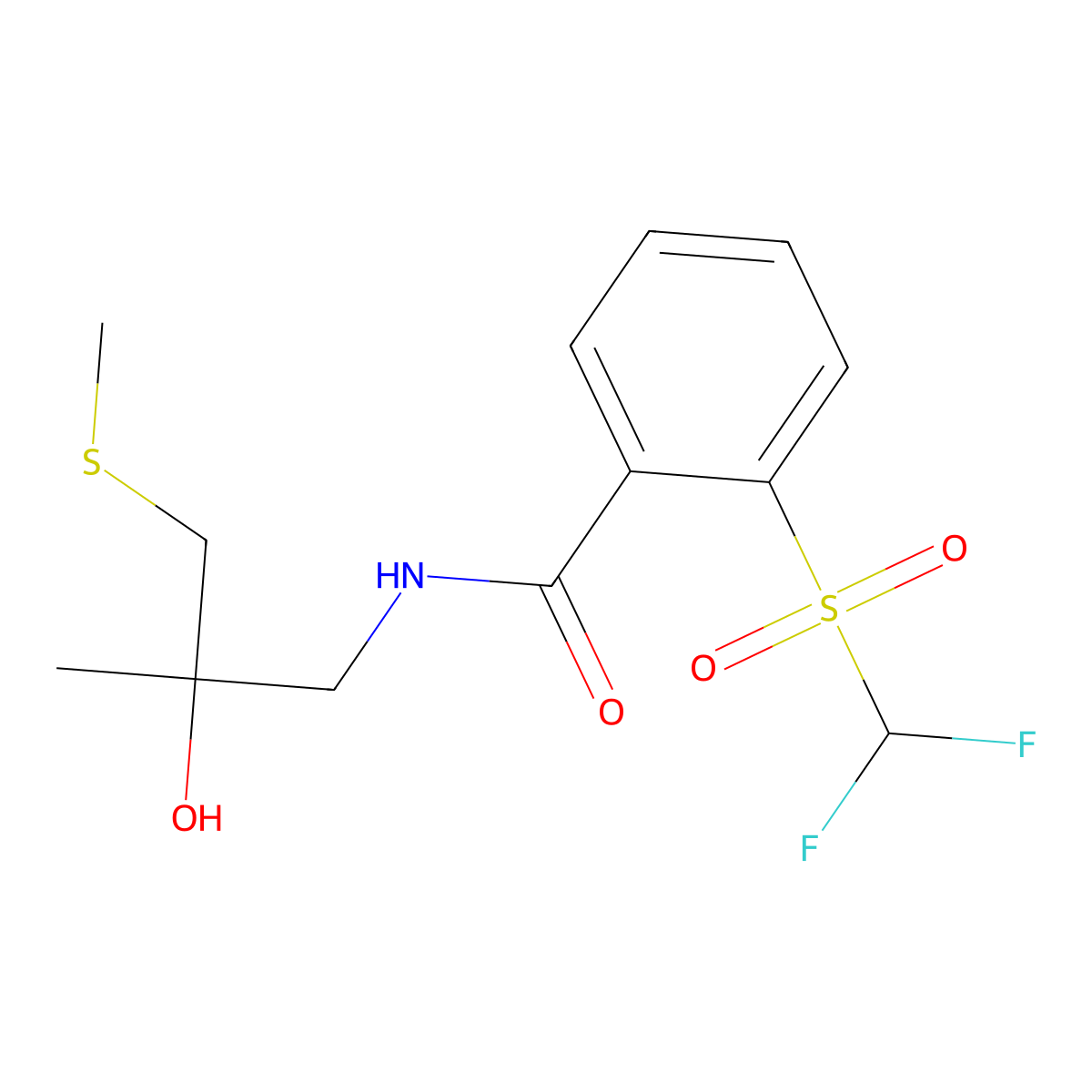 2-((difluoromethyl)sulfonyl)-N-(2-hydroxy-2-methyl-3-(methylthio)propyl)benzamide molecular structure, CAS 1798489-65-2