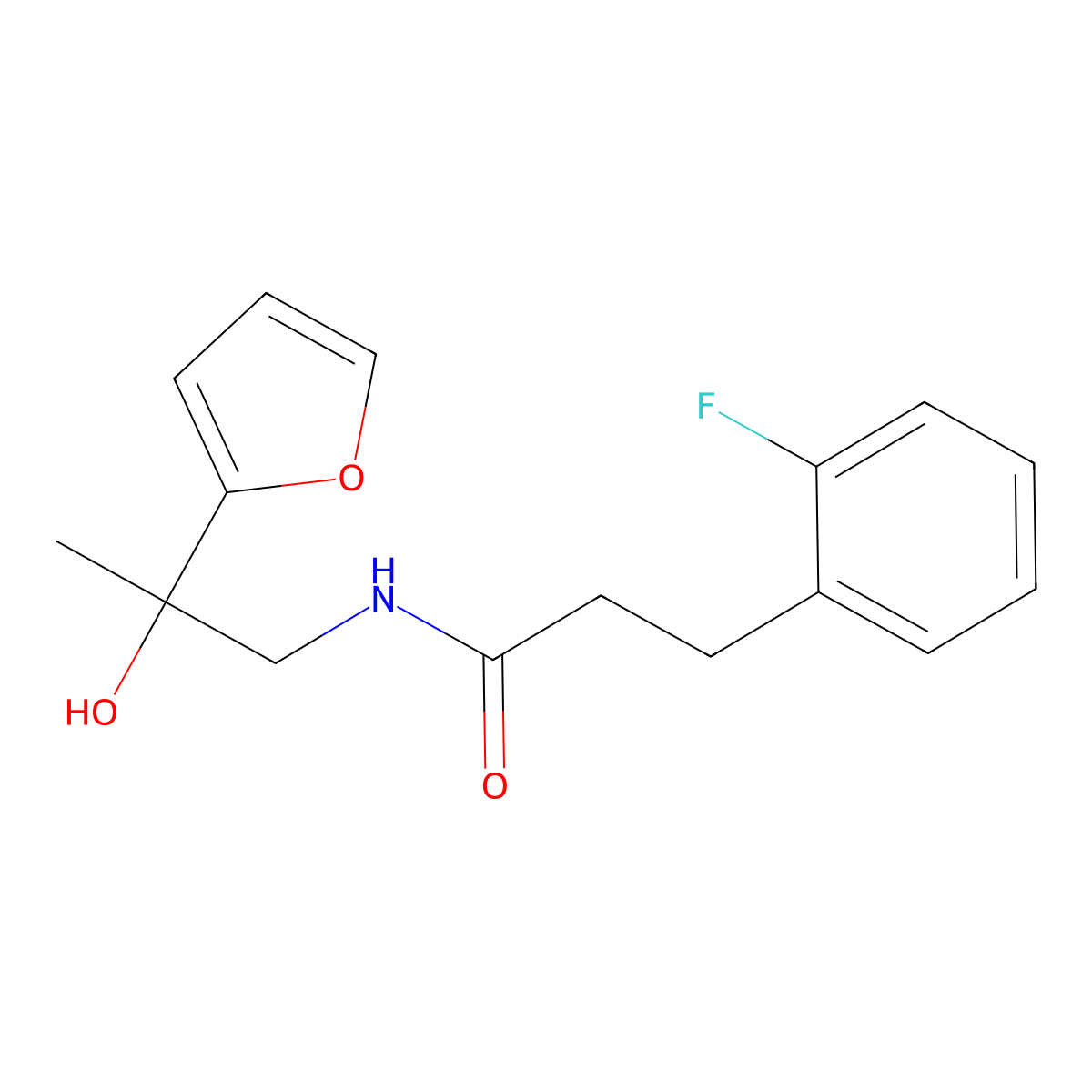 3-(2-fluorophenyl)-N-[2-(furan-2-yl)-2-hydroxypropyl]propanamide molecular structure, CAS 1798489-94-7