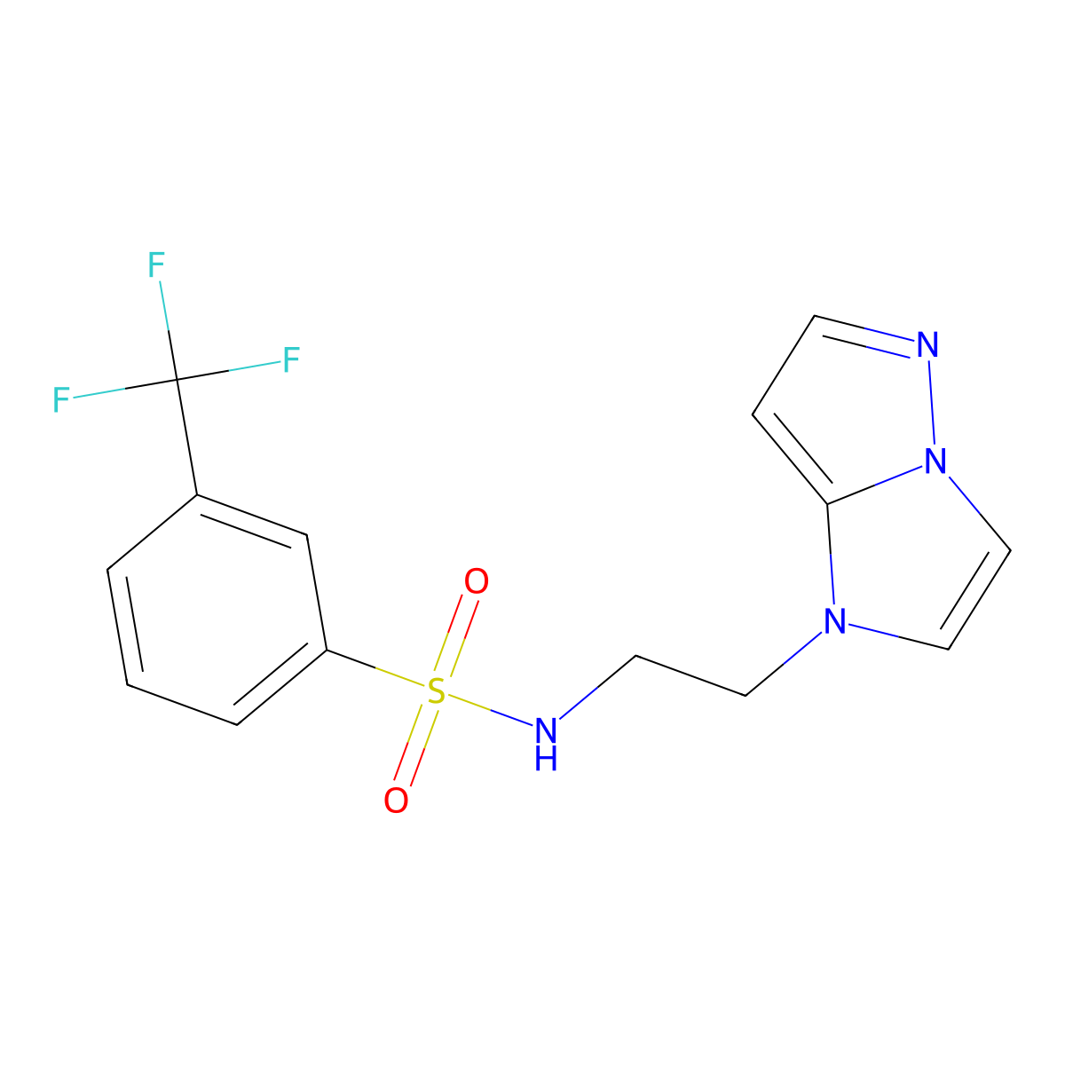 N-(2-(1H-imidazo[1,2-b]pyrazol-1-yl)ethyl)-3-(trifluoromethyl)benzenesulfonamide molecular structure, CAS 1798490-21-7