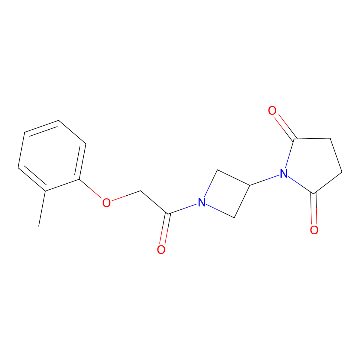 1-(1-(2-(o-Tolyloxy)acetyl)azetidin-3-yl)pyrrolidine-2,5-dione molecular structure, CAS 1798490-67-1