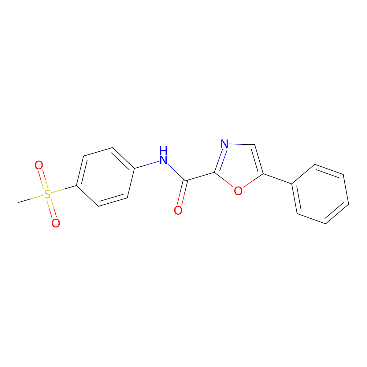 N-(4-(methylsulfonyl)phenyl)-5-phenyloxazole-2-carboxamide molecular structure, CAS 1798490-68-2