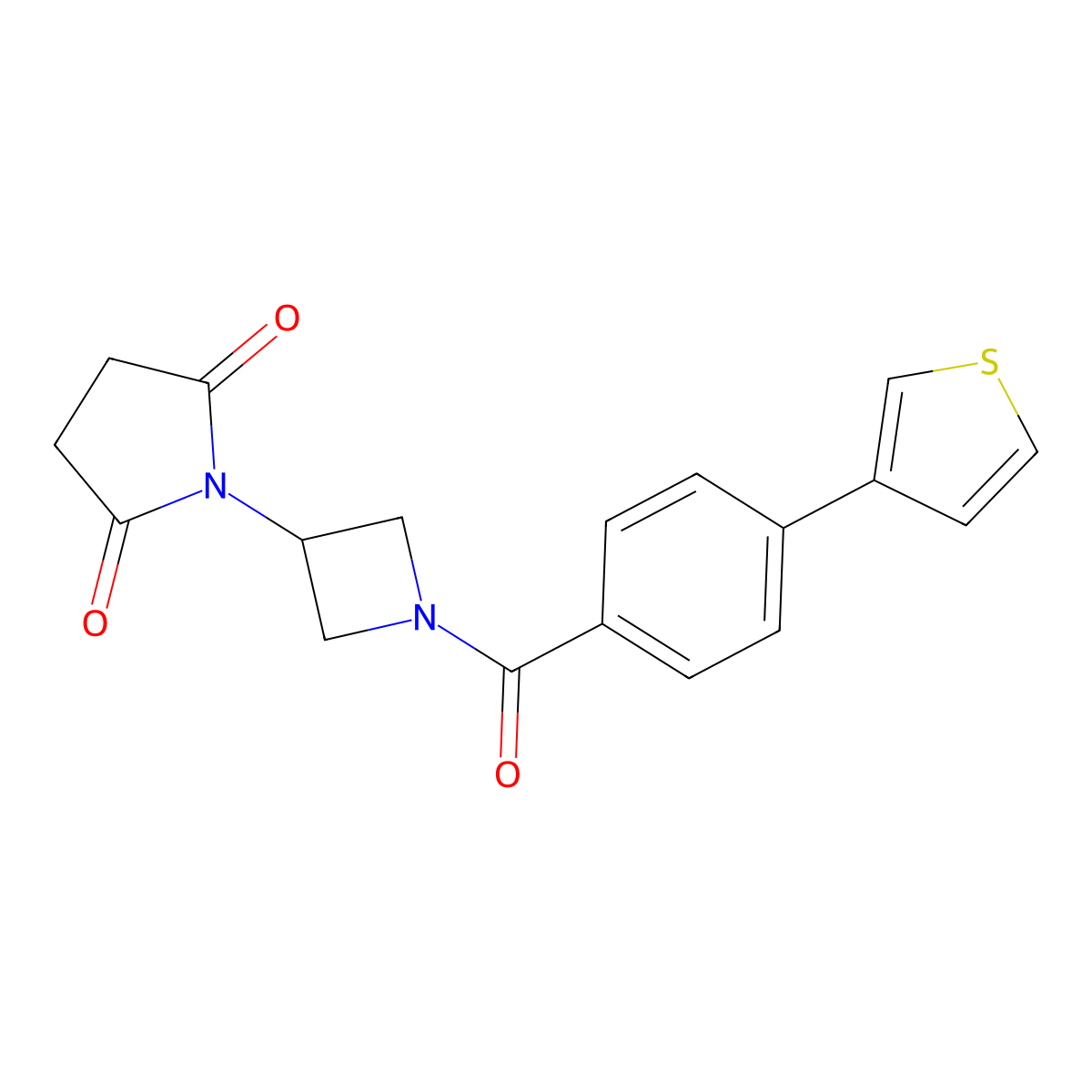 1-{1-[4-(Thiophen-3-yl)benzoyl]azetidin-3-yl}pyrrolidine-2,5-dione molecular structure, CAS 1798490-73-9