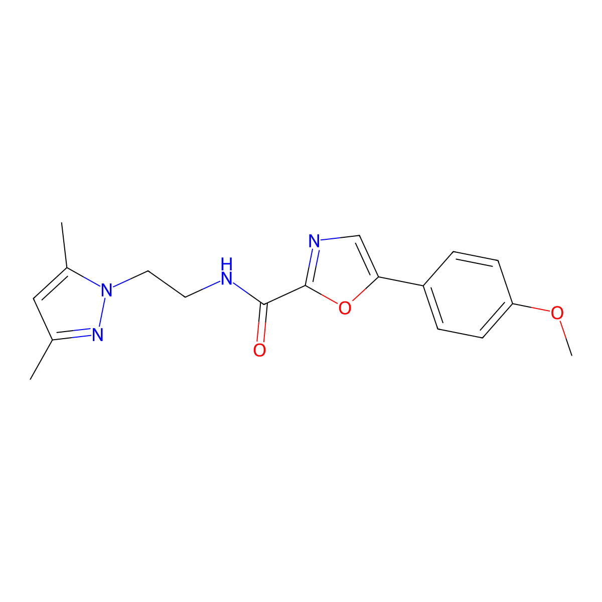 N-(2-(3,5-dimethyl-1H-pyrazol-1-yl)ethyl)-5-(4-methoxyphenyl)oxazole-2-carboxamide molecular structure, CAS 1798490-74-0