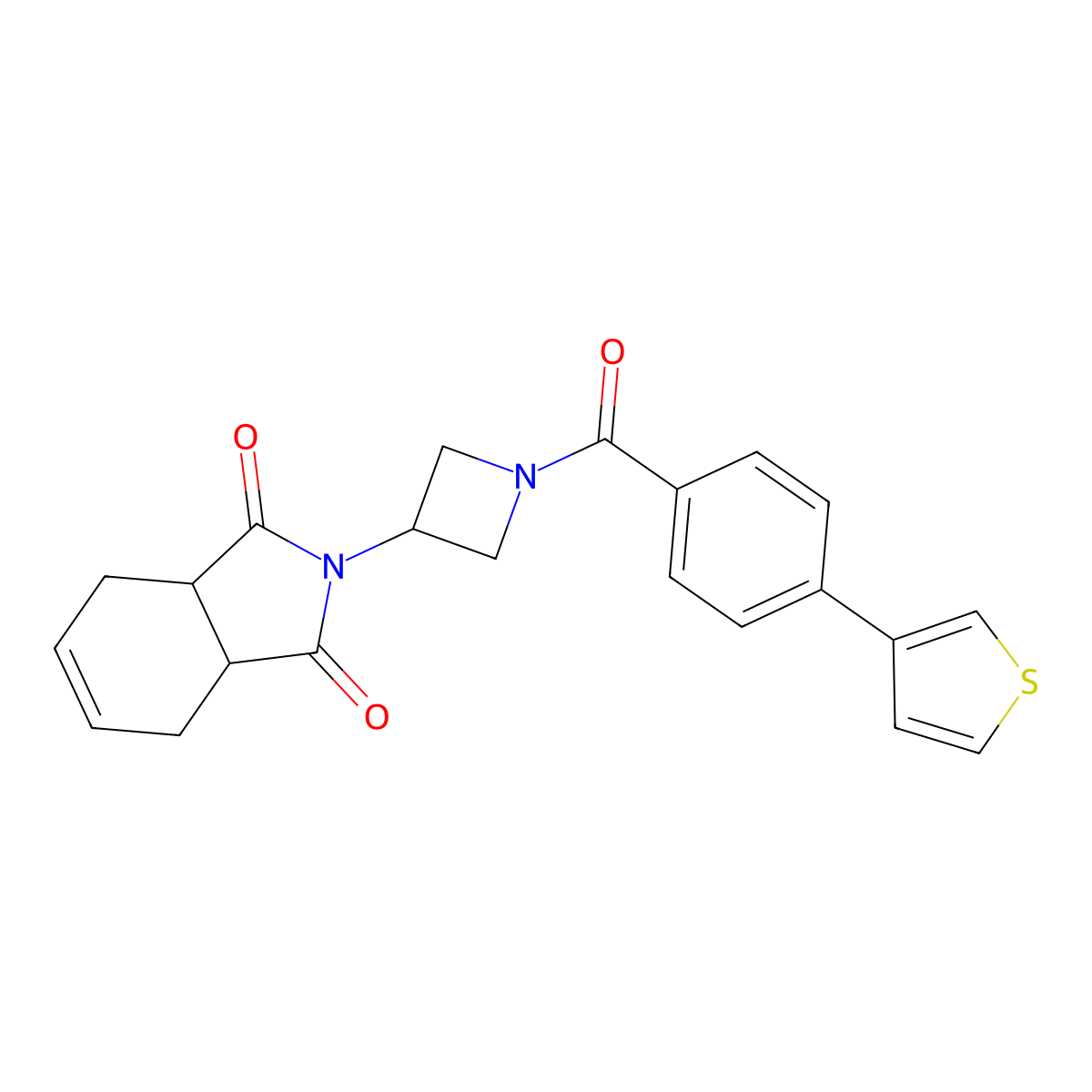 2-(1-(4-(thiophen-3-yl)benzoyl)azetidin-3-yl)-3a,4,7,7a-tetrahydro-1H-isoindole-1,3(2H)-dione molecular structure, CAS 1798490-78-4