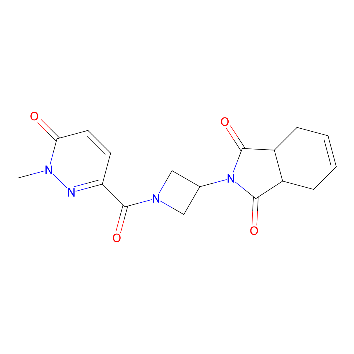 2-(1-(1-methyl-6-oxo-1,6-dihydropyridazine-3-carbonyl)azetidin-3-yl)-3a,4,7,7a-tetrahydro-1H-isoindole-1,3(2H)-dione molecular structure, CAS 1798490-81-9