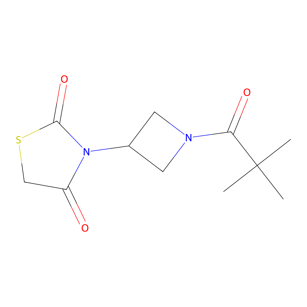 3-(1-Pivaloylazetidin-3-yl)thiazolidine-2,4-dione molecular structure, CAS 1798490-94-4