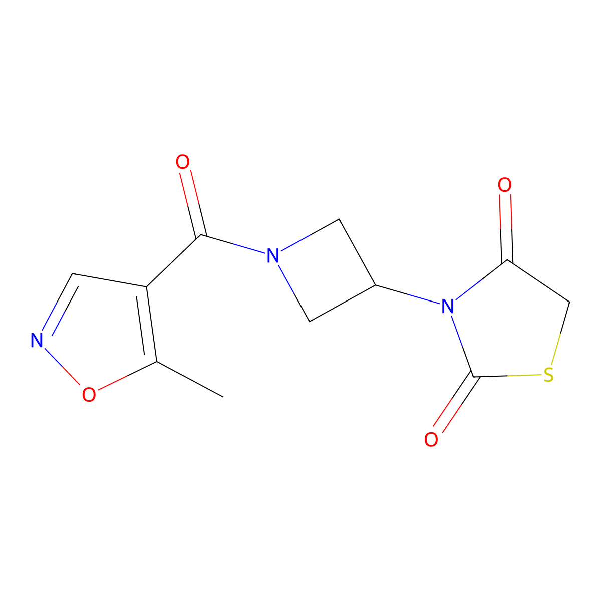 3-(1-(5-Methylisoxazole-4-carbonyl)azetidin-3-yl)thiazolidine-2,4-dione molecular structure, CAS 1798491-00-5