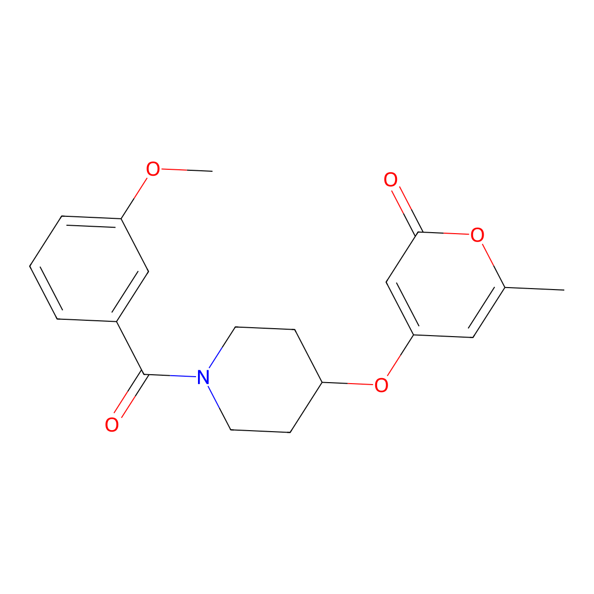 4-{[1-(3-methoxybenzoyl)piperidin-4-yl]oxy}-6-methyl-2H-pyran-2-one molecular structure, CAS 1798491-65-2