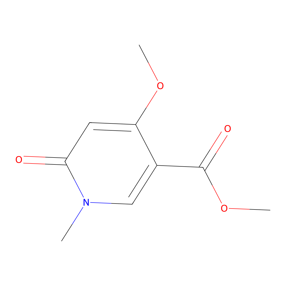 Methyl 4-methoxy-1-methyl-6-oxo-1,6-dihydropyridine-3-carboxylate molecular structure, CAS 1798510-71-0