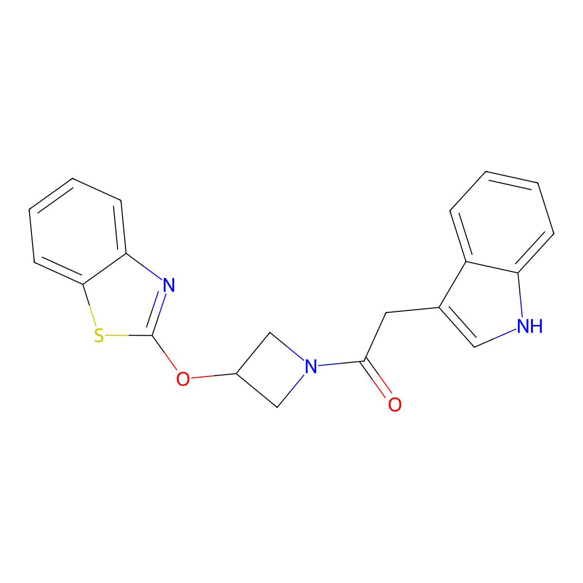 1-(3-(benzo[d]thiazol-2-yloxy)azetidin-1-yl)-2-(1H-indol-3-yl)ethanone molecular structure, CAS 1798510-98-1
