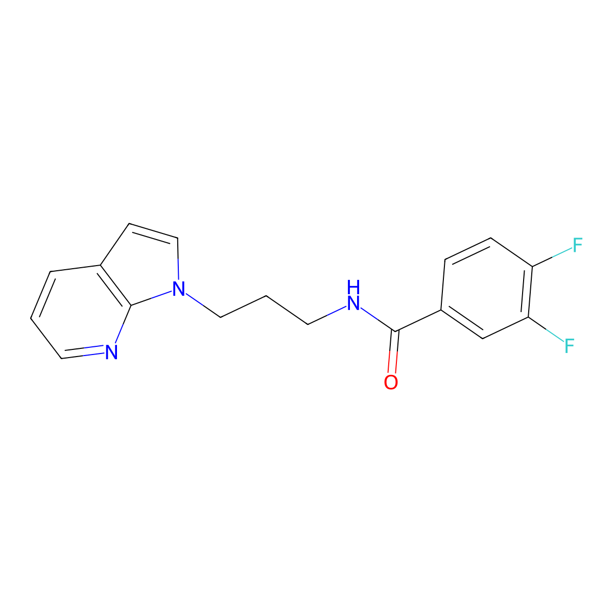 N-(3-(1H-pyrrolo[2,3-b]pyridin-1-yl)propyl)-3,4-difluorobenzamide molecular structure, CAS 1798511-21-3