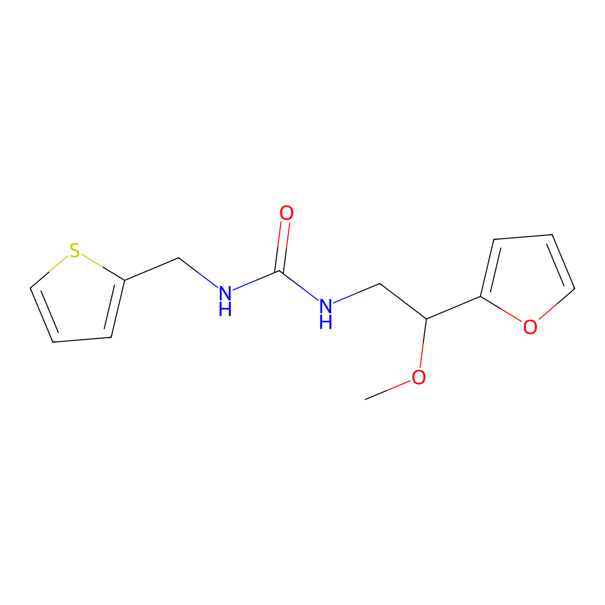 1-(2-(Furan-2-yl)-2-methoxyethyl)-3-(thiophen-2-ylmethyl)urea molecular structure, CAS 1798511-52-0