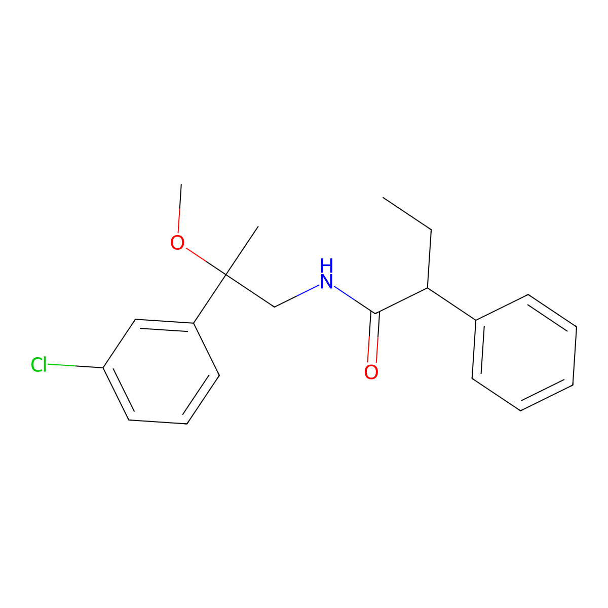 N-[2-(3-chlorophenyl)-2-methoxypropyl]-2-phenylbutanamide molecular structure, CAS 1798511-61-1