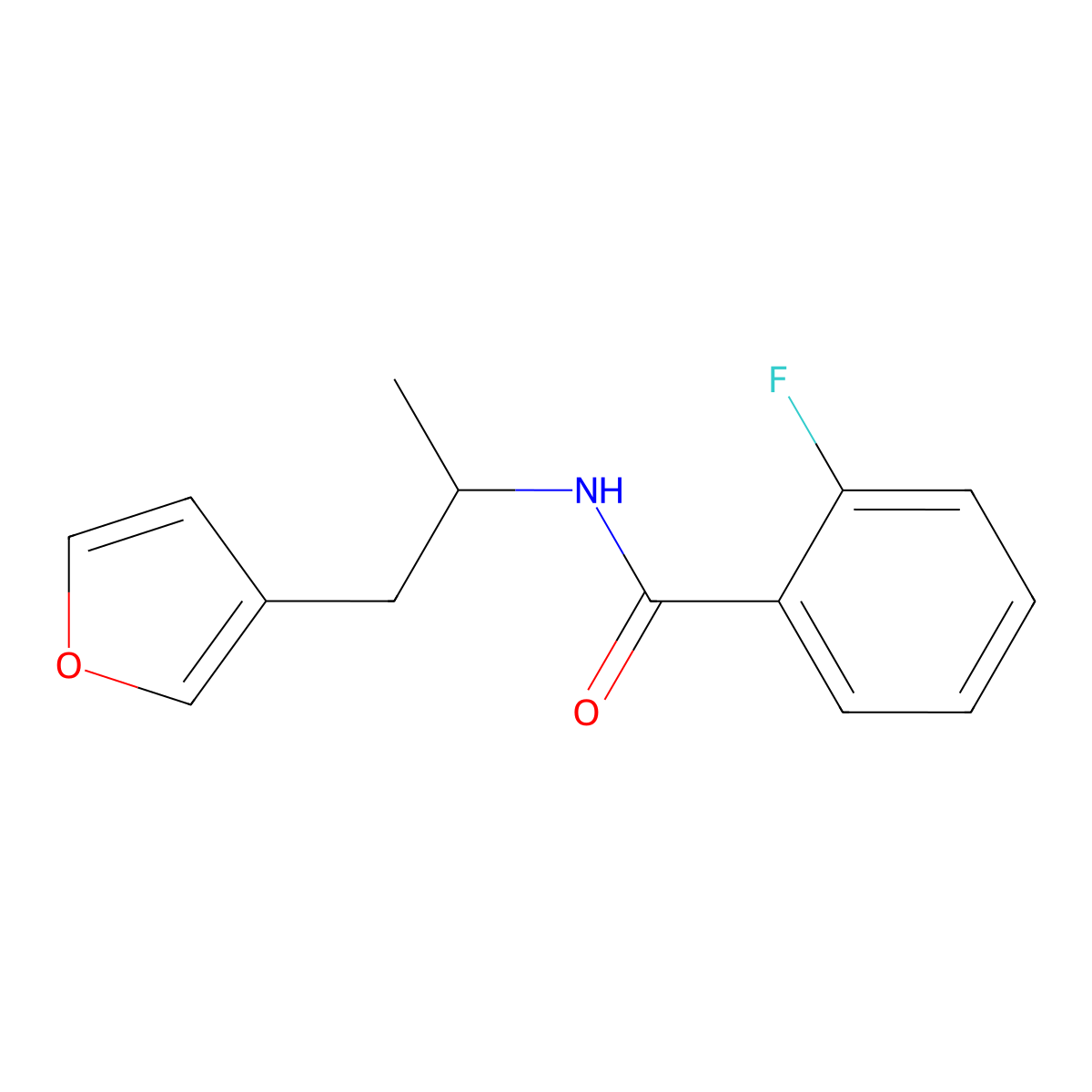 2-fluoro-N-[1-(furan-3-yl)propan-2-yl]benzamide molecular structure, CAS 1798511-90-6
