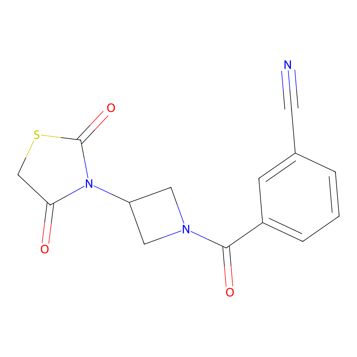 3-(3-(2,4-Dioxothiazolidin-3-yl)azetidine-1-carbonyl)benzonitrile molecular structure, CAS 1798511-92-8