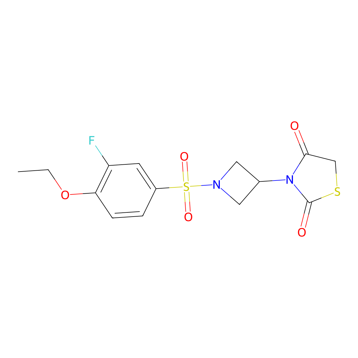 3-(1-((4-Ethoxy-3-fluorophenyl)sulfonyl)azetidin-3-yl)thiazolidine-2,4-dione molecular structure, CAS 1798512-02-3