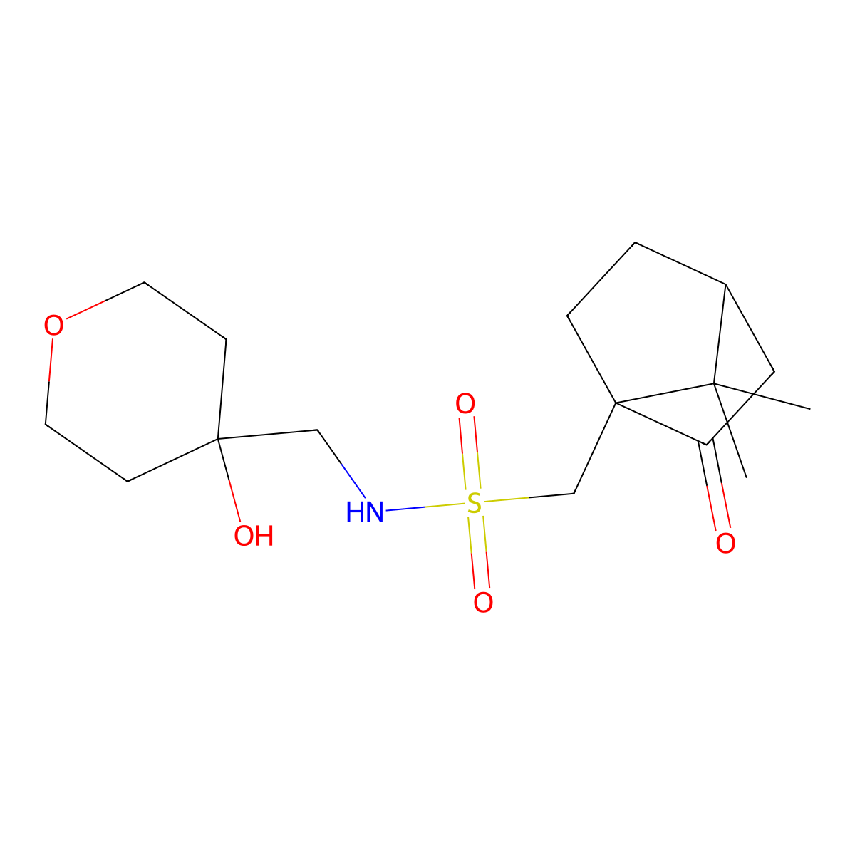 1-(7,7-dimethyl-2-oxobicyclo[2.2.1]heptan-1-yl)-N-((4-hydroxytetrahydro-2H-pyran-4-yl)methyl)methanesulfonamide molecular structure, CAS 1798512-17-0