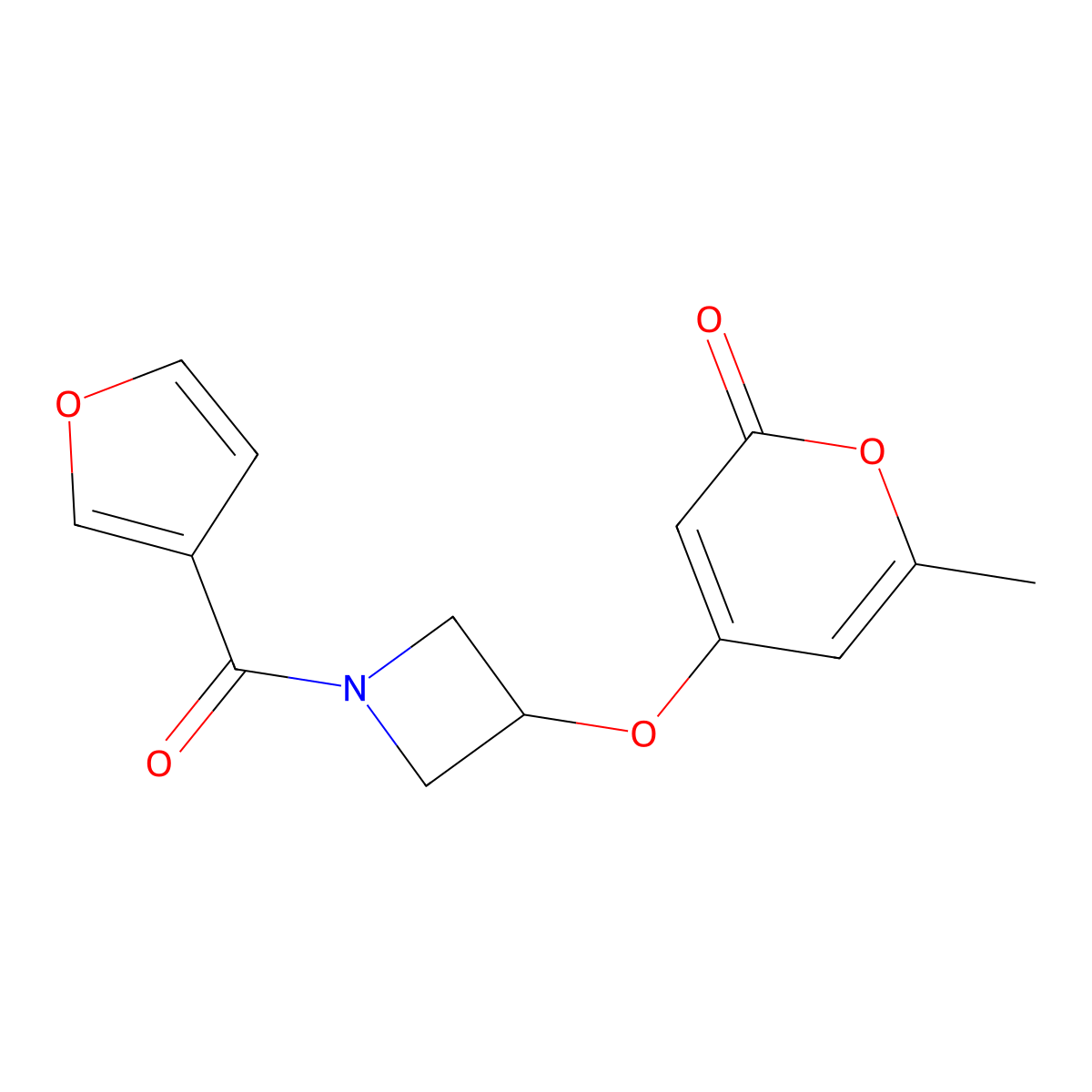 4-{[1-(furan-3-carbonyl)azetidin-3-yl]oxy}-6-methyl-2H-pyran-2-one molecular structure, CAS 1798512-23-8