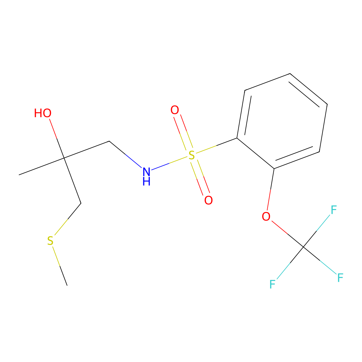 N-(2-hydroxy-2-methyl-3-(methylthio)propyl)-2-(trifluoromethoxy)benzenesulfonamide molecular structure, CAS 1798512-31-8