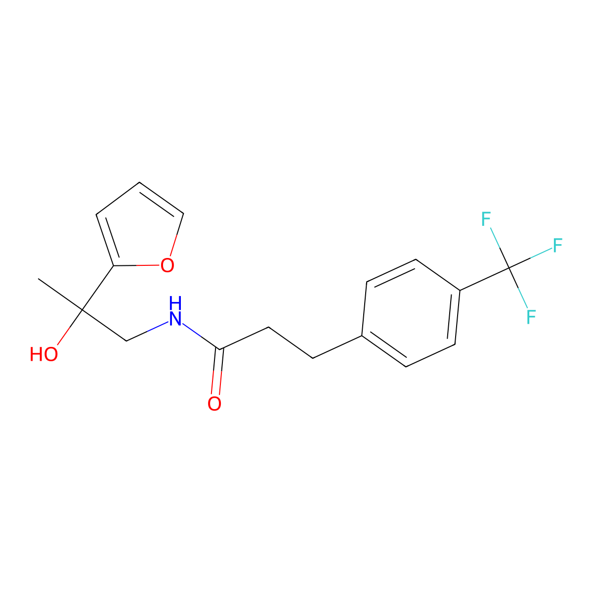 N-[2-(furan-2-yl)-2-hydroxypropyl]-3-[4-(trifluoromethyl)phenyl]propanamide molecular structure, CAS 1798512-34-1