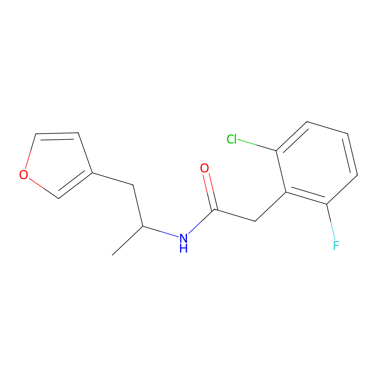 2-(2-chloro-6-fluorophenyl)-N-[1-(furan-3-yl)propan-2-yl]acetamide molecular structure, CAS 1798512-45-4