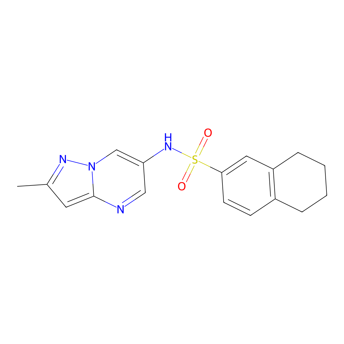 N-{2-methylpyrazolo[1,5-a]pyrimidin-6-yl}-5,6,7,8-tetrahydronaphthalene-2-sulfonamide molecular structure, CAS 1798512-69-2