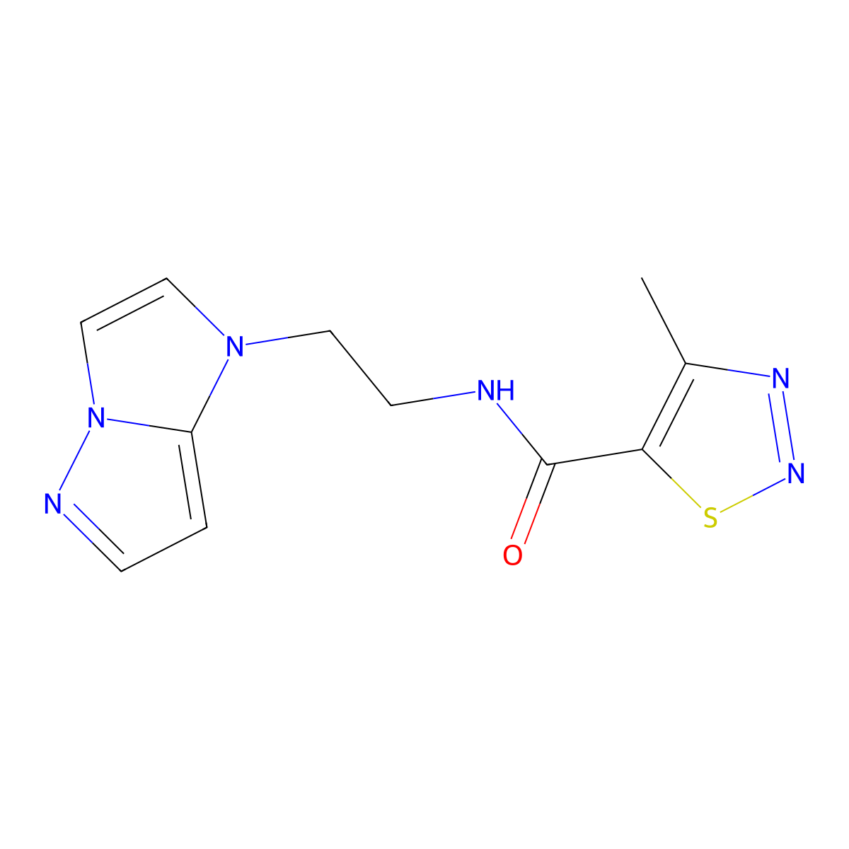 N-(2-(1H-imidazo[1,2-b]pyrazol-1-yl)ethyl)-4-methyl-1,2,3-thiadiazole-5-carboxamide molecular structure, CAS 1798512-74-9