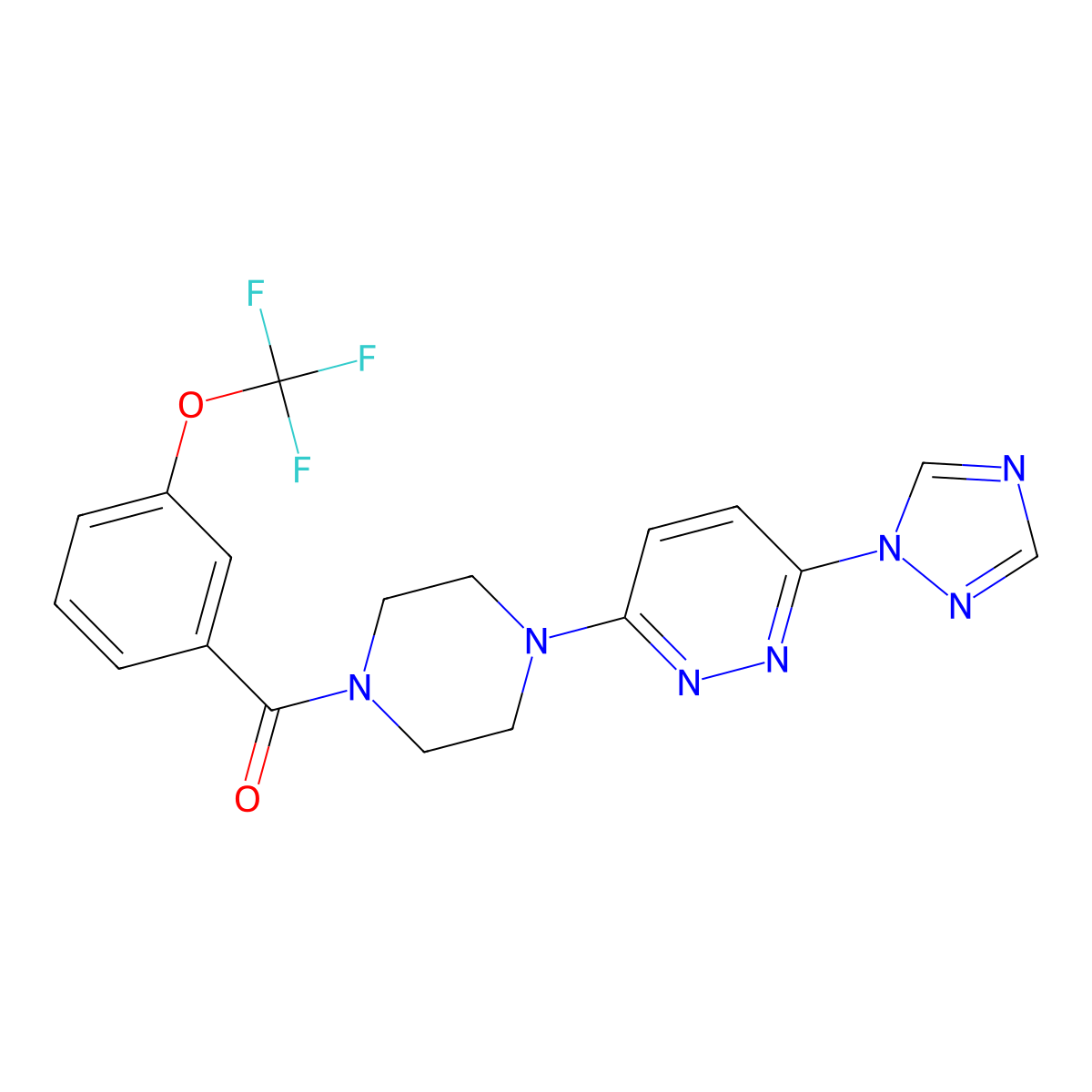 (4-(6-(1H-1,2,4-triazol-1-yl)pyridazin-3-yl)piperazin-1-yl)(3-(trifluoromethoxy)phenyl)methanone molecular structure, CAS 1798512-75-0