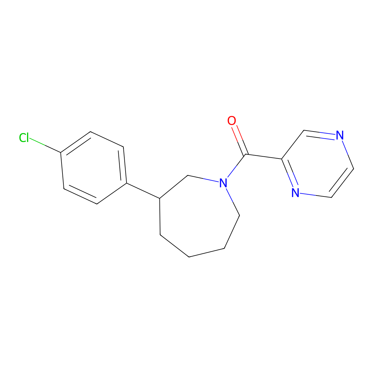 (3-(4-Chlorophenyl)azepan-1-yl)(pyrazin-2-yl)methanone molecular structure, CAS 1798512-88-5