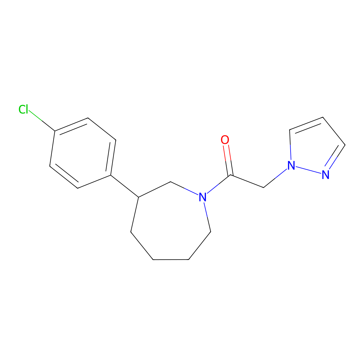 1-(3-(4-chlorophenyl)azepan-1-yl)-2-(1H-pyrazol-1-yl)ethanone molecular structure, CAS 1798512-92-1