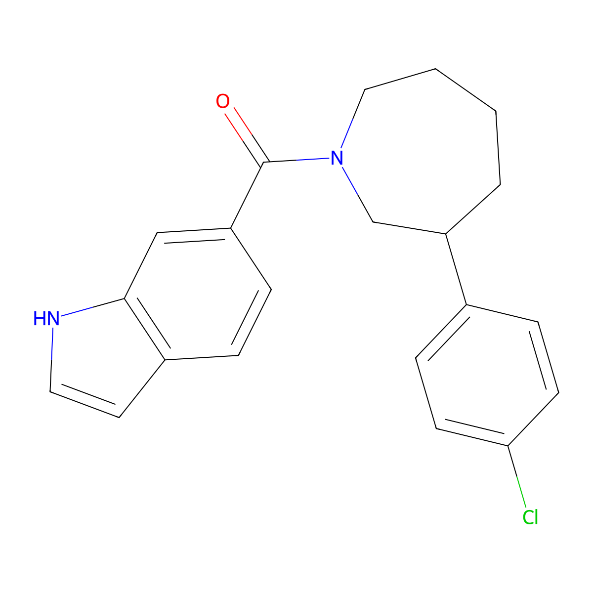 (3-(4-chlorophenyl)azepan-1-yl)(1H-indol-6-yl)methanone molecular structure, CAS 1798512-98-7