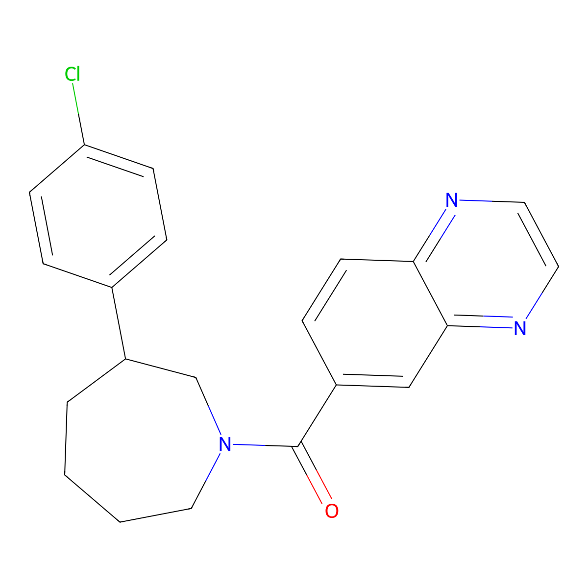 (3-(4-Chlorophenyl)azepan-1-yl)(quinoxalin-6-yl)methanone molecular structure, CAS 1798513-04-8