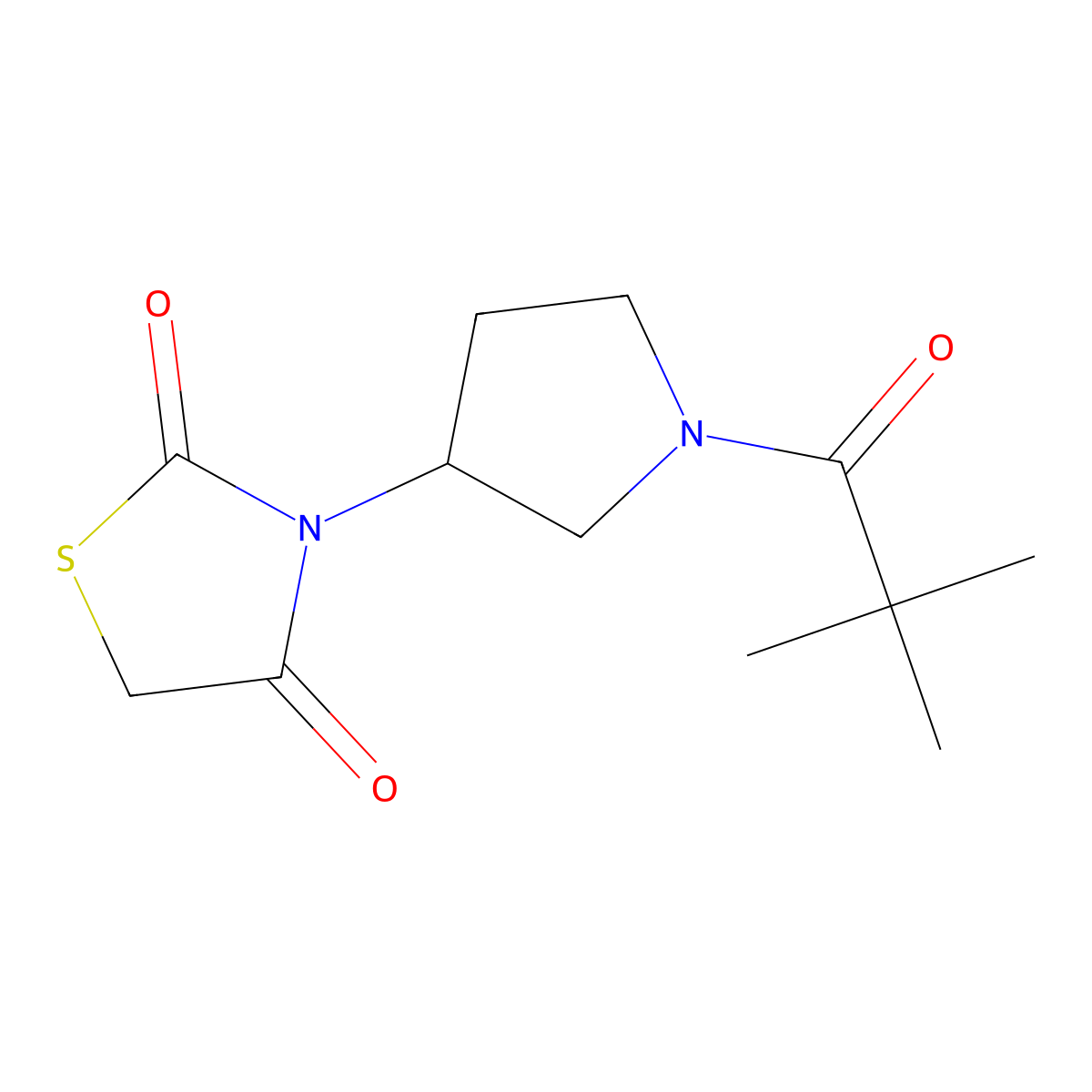 3-(1-Pivaloylpyrrolidin-3-yl)thiazolidine-2,4-dione molecular structure, CAS 1798513-30-0
