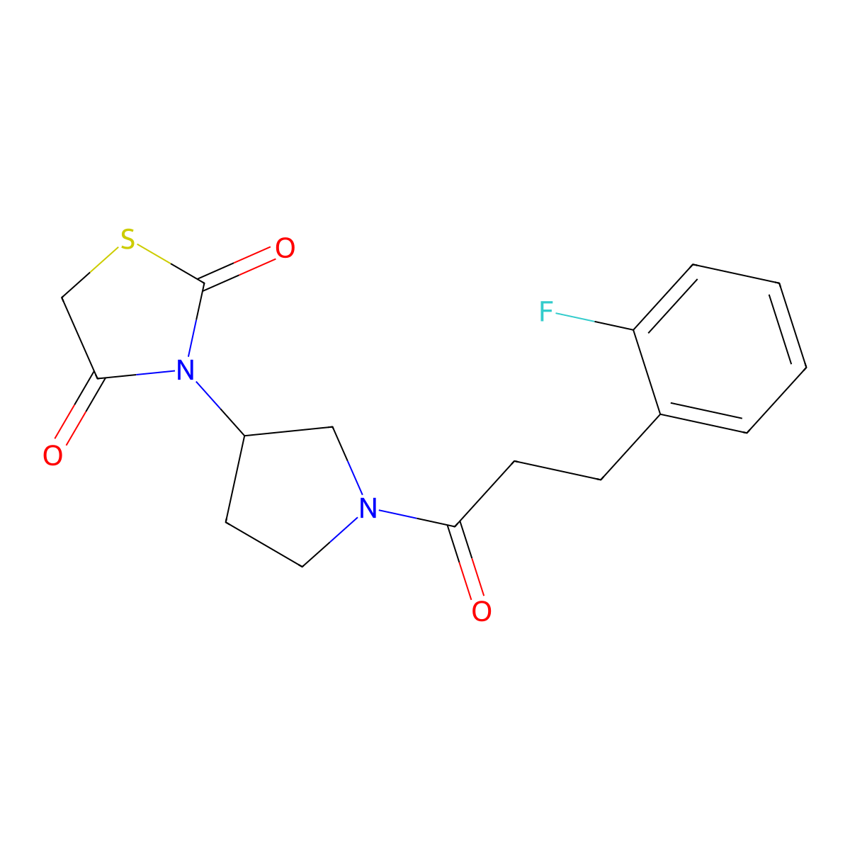 3-(1-(3-(2-Fluorophenyl)propanoyl)pyrrolidin-3-yl)thiazolidine-2,4-dione molecular structure, CAS 1798513-39-9