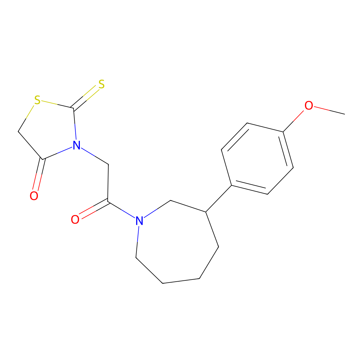 3-(2-(3-(4-Methoxyphenyl)azepan-1-yl)-2-oxoethyl)-2-thioxothiazolidin-4-one molecular structure, CAS 1798513-47-9