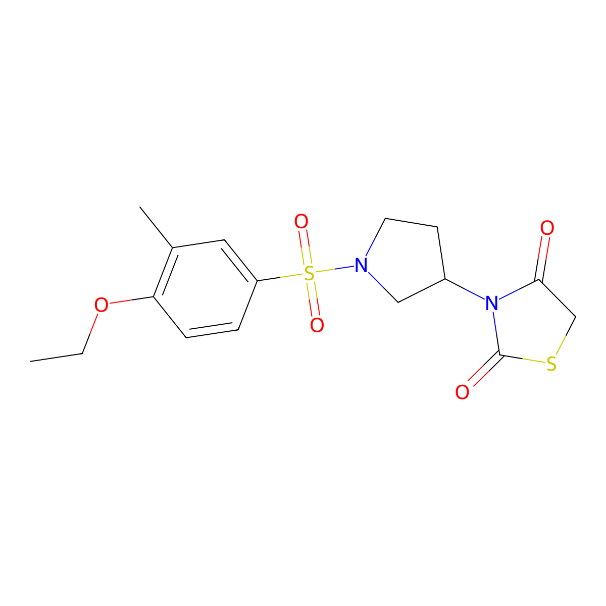 3-(1-((4-Ethoxy-3-methylphenyl)sulfonyl)pyrrolidin-3-yl)thiazolidine-2,4-dione molecular structure, CAS 1798513-56-0