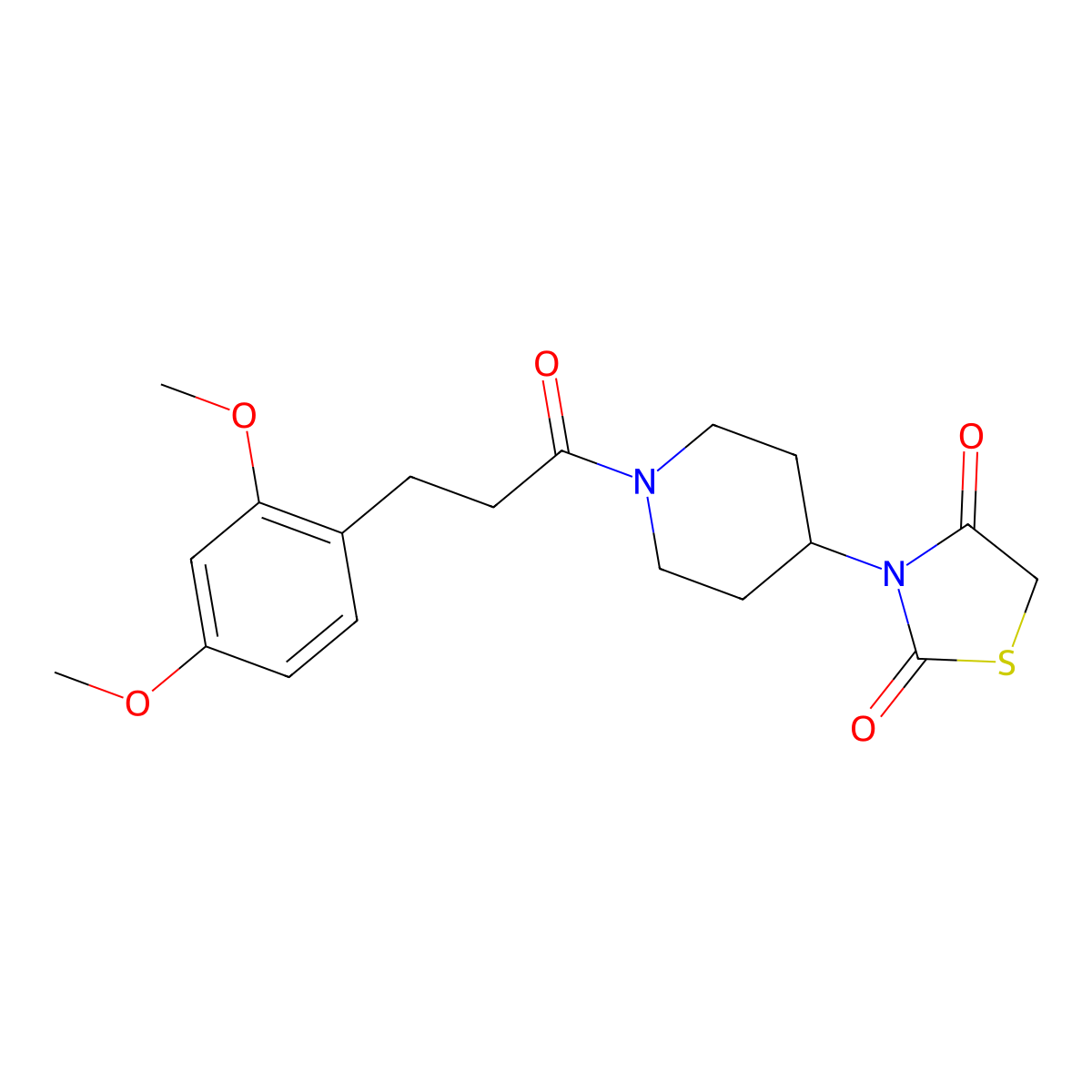 3-(1-(3-(2,4-Dimethoxyphenyl)propanoyl)piperidin-4-yl)thiazolidine-2,4-dione molecular structure, CAS 1798513-60-6