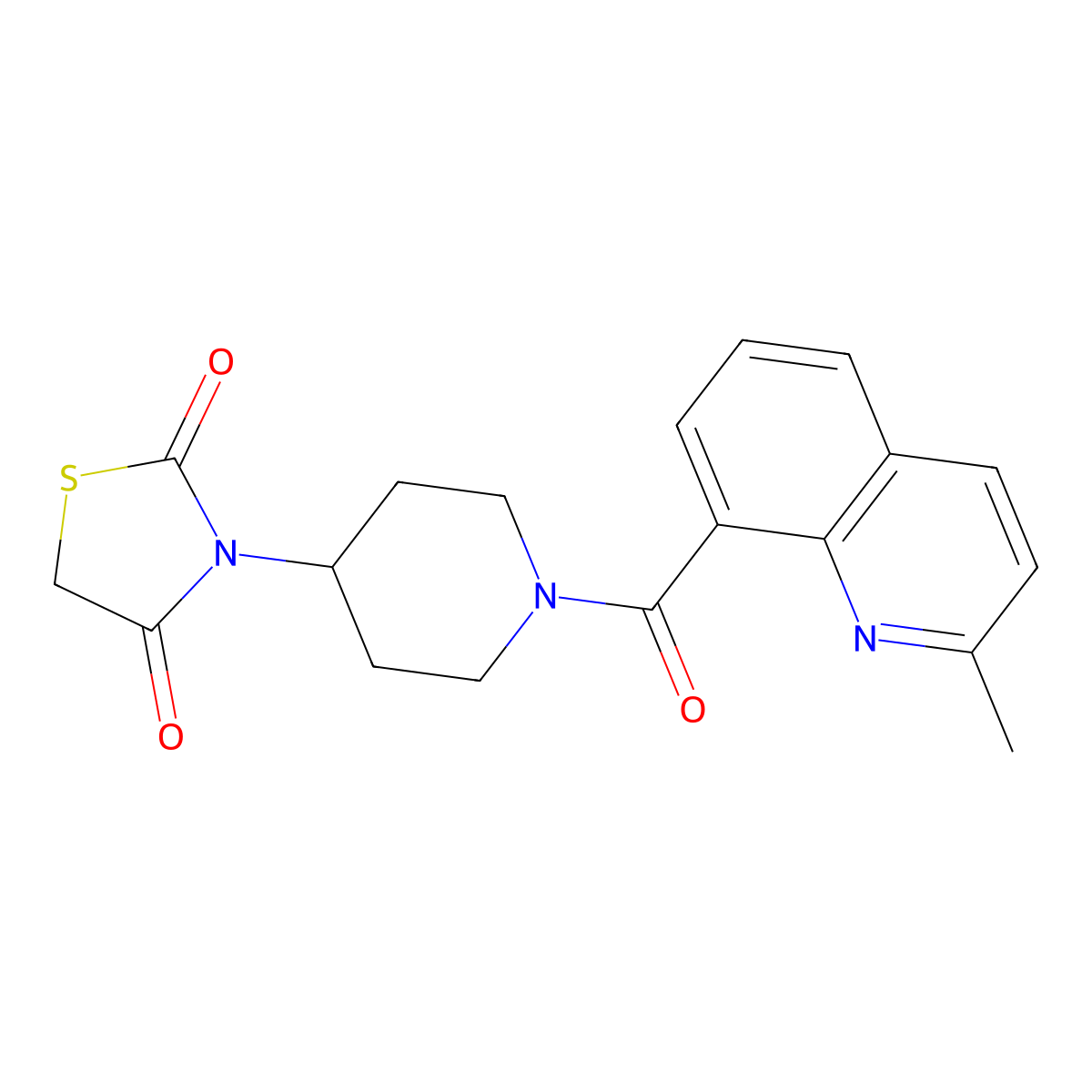 3-(1-(2-Methylquinoline-8-carbonyl)piperidin-4-yl)thiazolidine-2,4-dione molecular structure, CAS 1798513-66-2