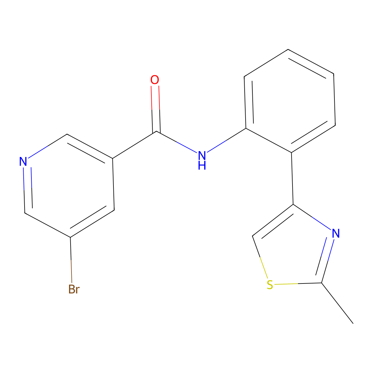 5-bromo-N-(2-(2-methylthiazol-4-yl)phenyl)nicotinamide molecular structure, CAS 1798513-83-3