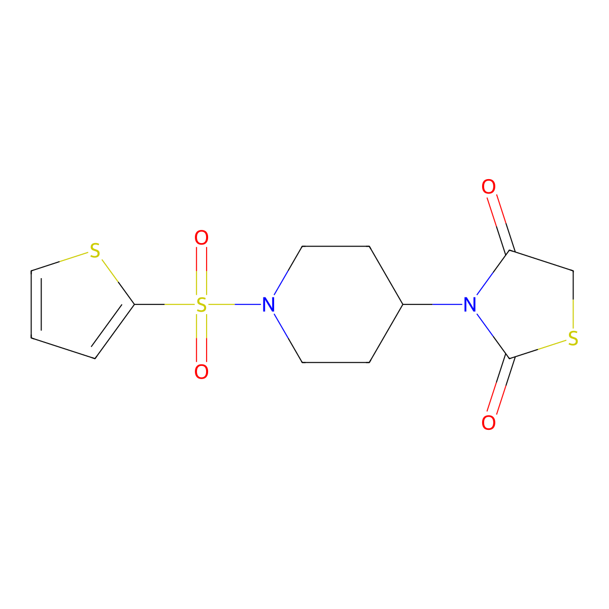 3-(1-(Thiophen-2-ylsulfonyl)piperidin-4-yl)thiazolidine-2,4-dione molecular structure, CAS 1798513-85-5