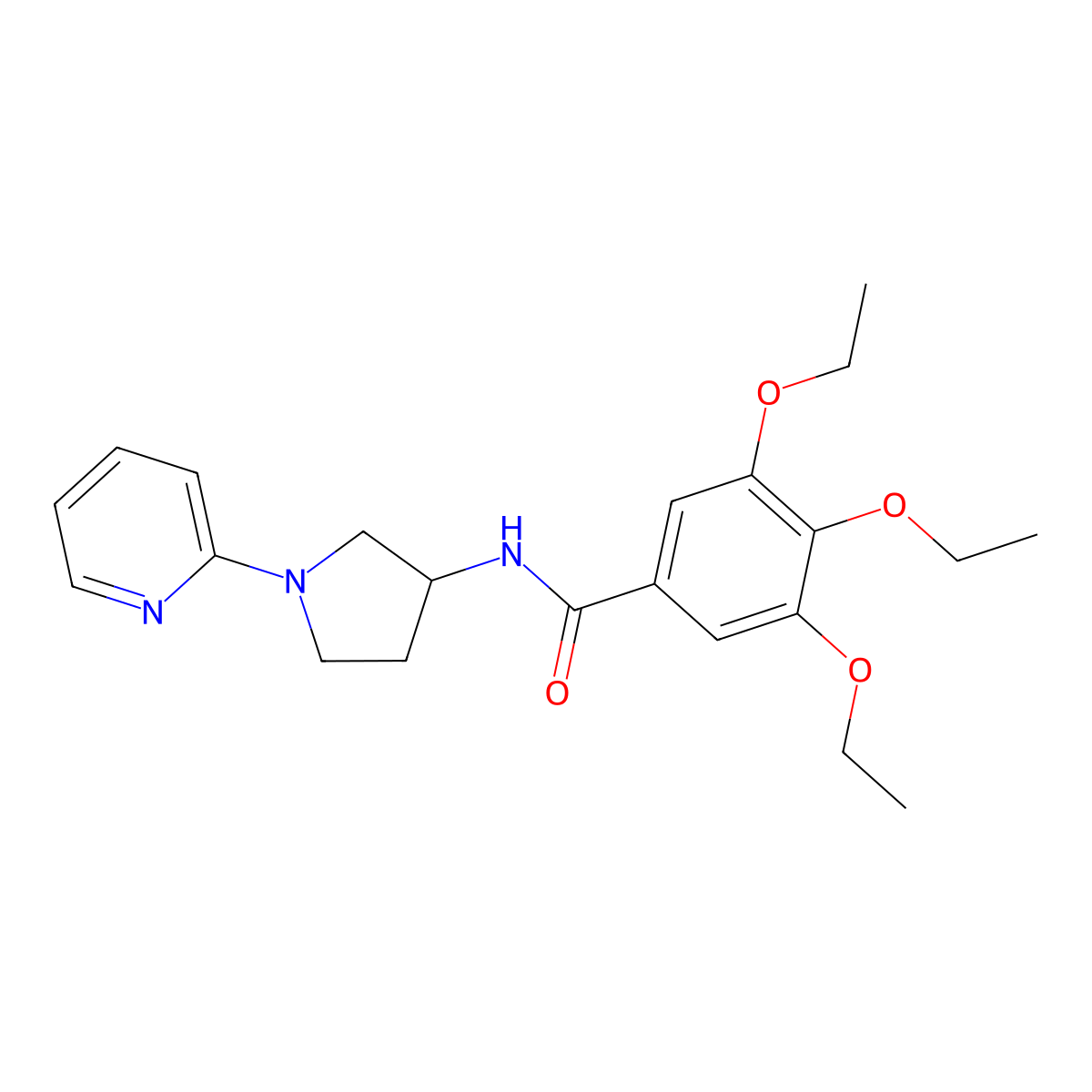 3,4,5-triethoxy-N-(1-(pyridin-2-yl)pyrrolidin-3-yl)benzamide molecular structure, CAS 1798514-02-9