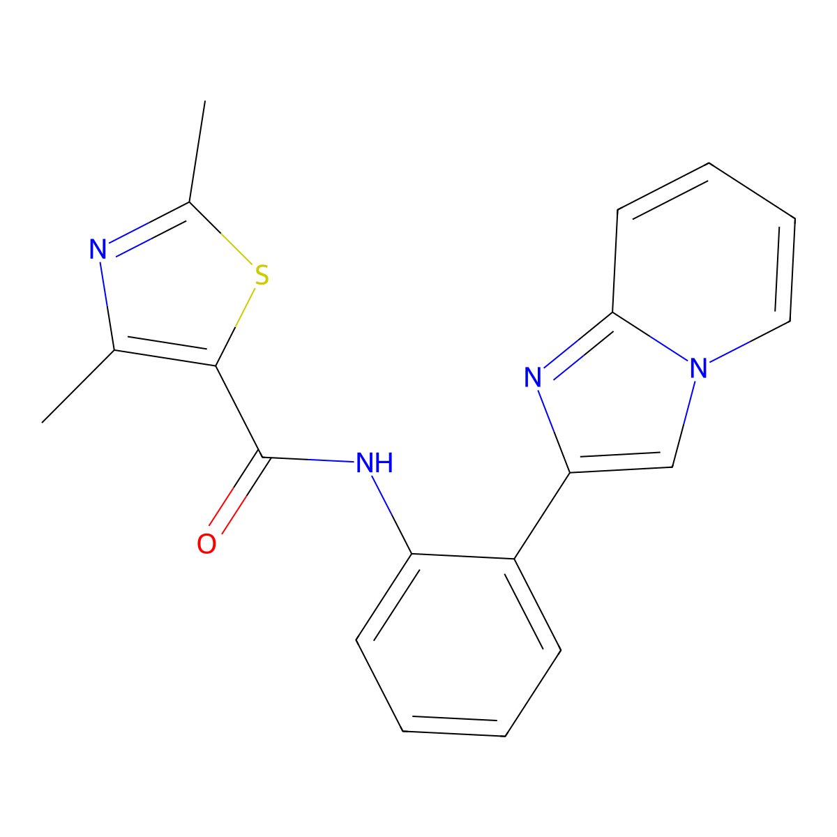 N-(2-(imidazo[1,2-a]pyridin-2-yl)phenyl)-2,4-dimethylthiazole-5-carboxamide molecular structure, CAS 1798514-25-6