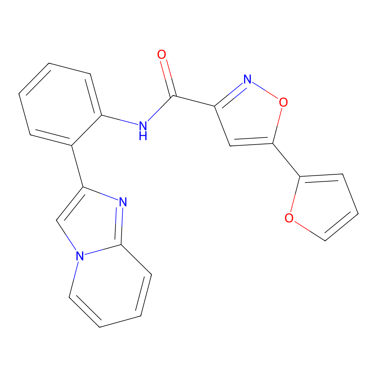 5-(furan-2-yl)-N-(2-(imidazo[1,2-a]pyridin-2-yl)phenyl)isoxazole-3-carboxamide molecular structure, CAS 1798514-71-2