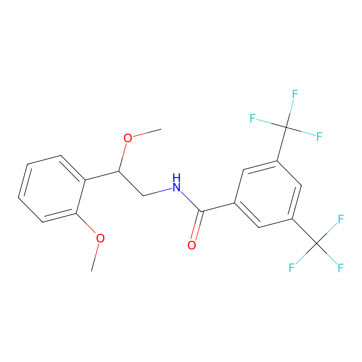 N-[2-methoxy-2-(2-methoxyphenyl)ethyl]-3,5-bis(trifluoromethyl)benzamide molecular structure, CAS 1798514-80-3