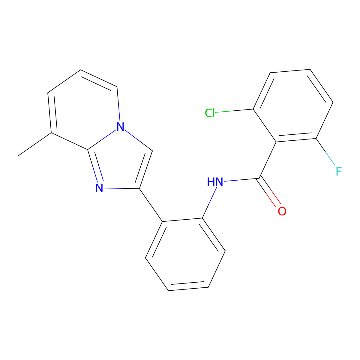 2-chloro-6-fluoro-N-(2-(8-methylimidazo[1,2-a]pyridin-2-yl)phenyl)benzamide molecular structure, CAS 1798514-88-1