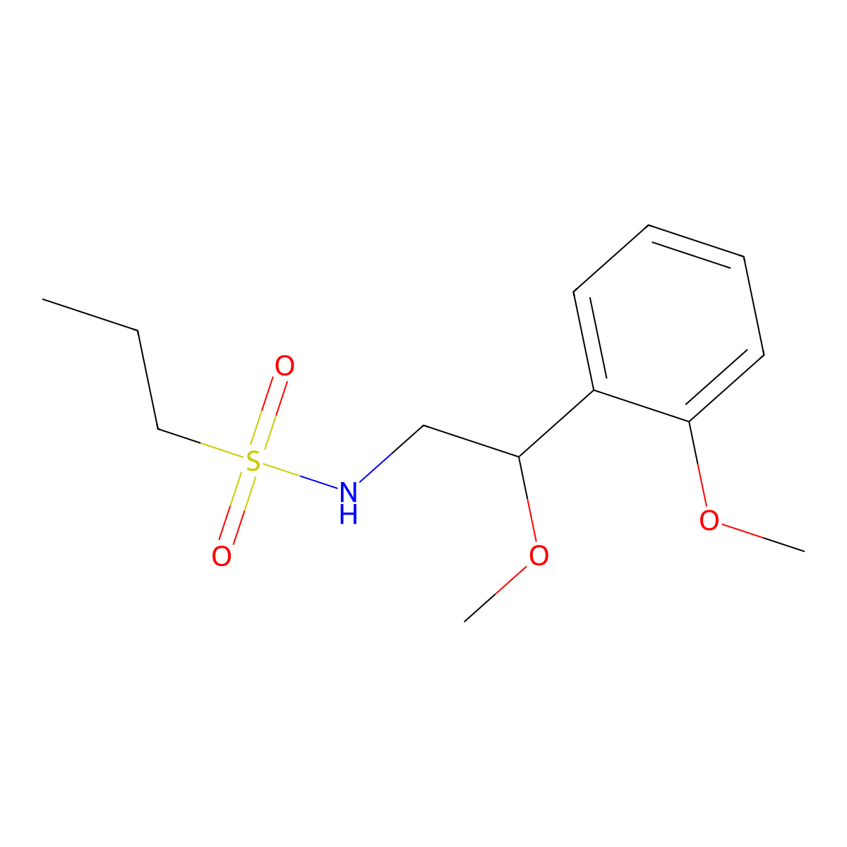 N-[2-methoxy-2-(2-methoxyphenyl)ethyl]propane-1-sulfonamide molecular structure, CAS 1798514-93-8