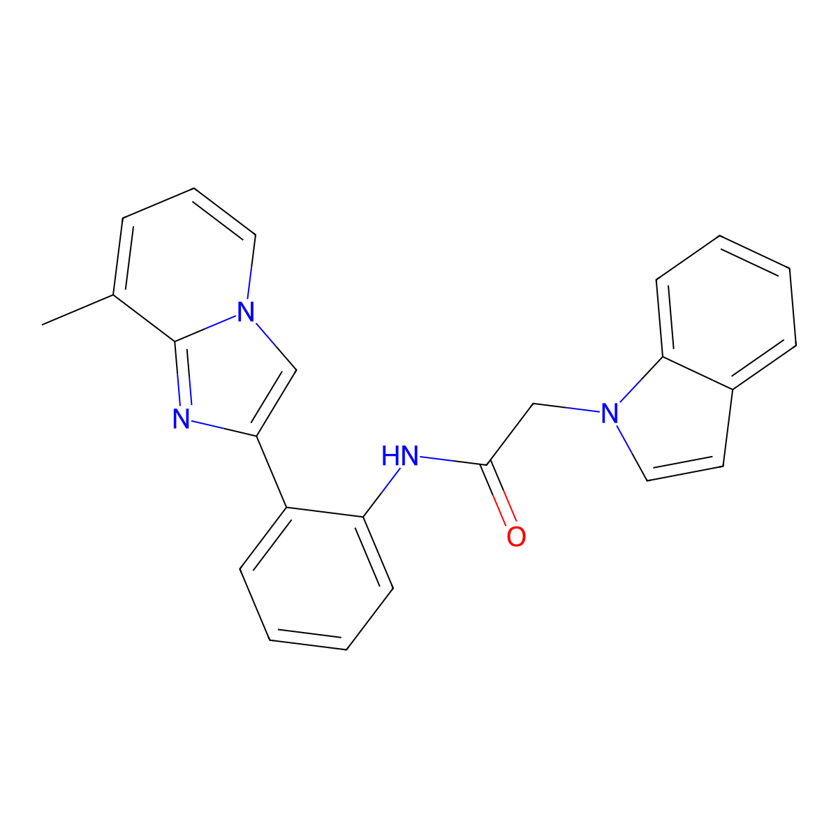 2-(1H-indol-1-yl)-N-(2-(8-methylimidazo[1,2-a]pyridin-2-yl)phenyl)acetamide molecular structure, CAS 1798514-99-4