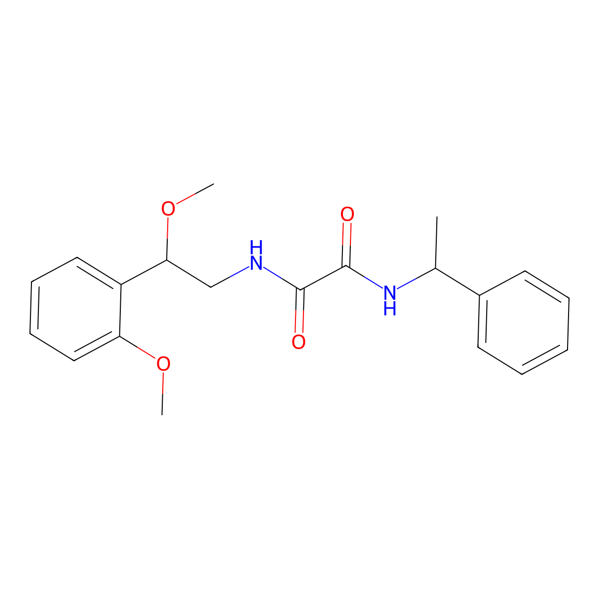 N1-(2-methoxy-2-(2-methoxyphenyl)ethyl)-N2-(1-phenylethyl)oxalamide molecular structure, CAS 1798515-24-8