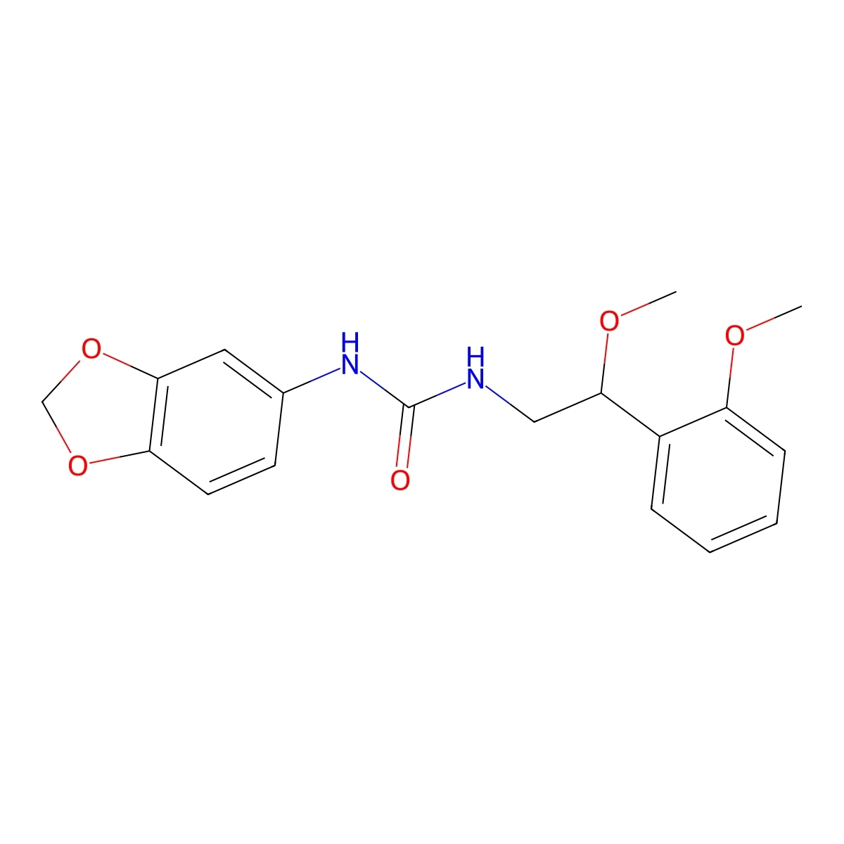 1-(Benzo[d][1,3]dioxol-5-yl)-3-(2-methoxy-2-(2-methoxyphenyl)ethyl)urea molecular structure, CAS 1798515-37-3