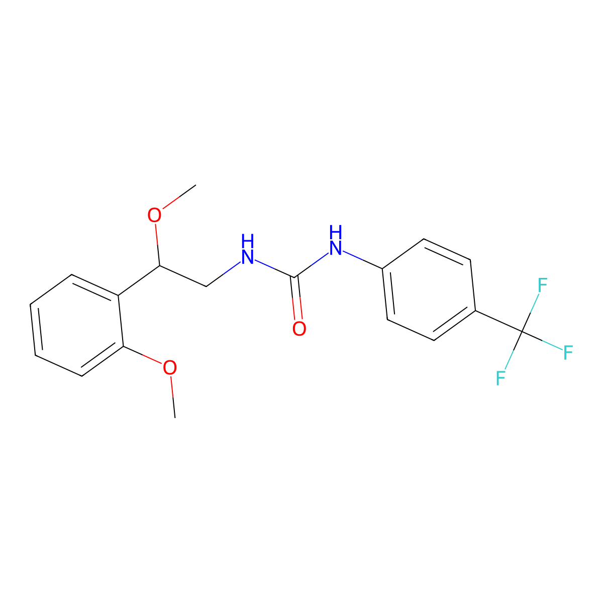 1-(2-Methoxy-2-(2-methoxyphenyl)ethyl)-3-(4-(trifluoromethyl)phenyl)urea molecular structure, CAS 1798515-43-1